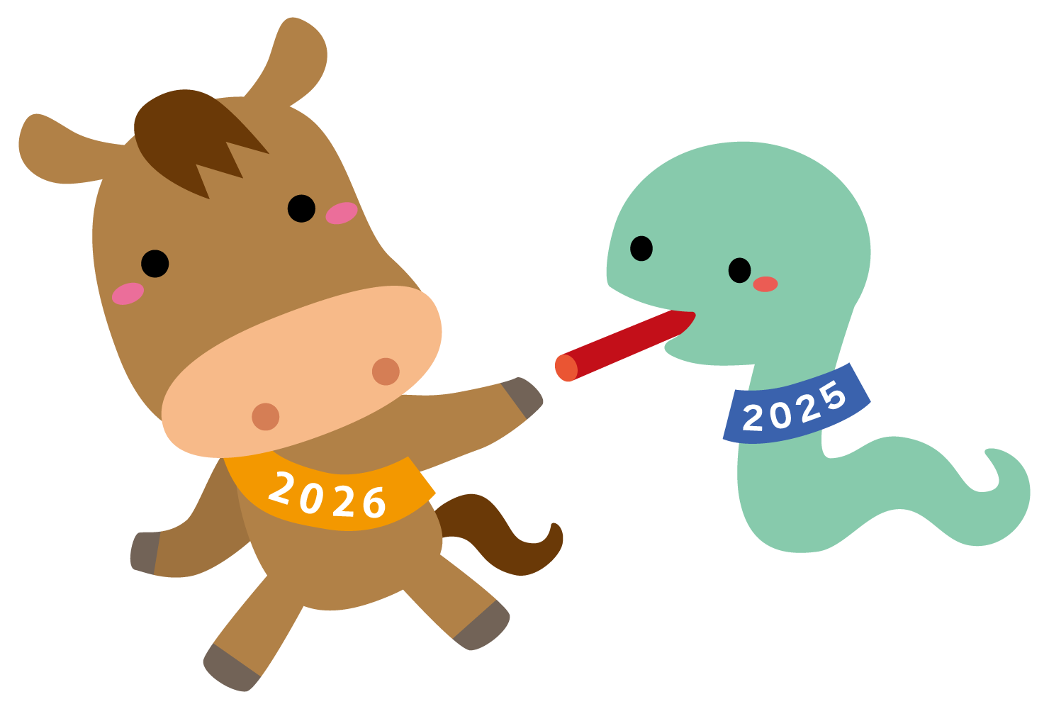 へびバトンタッチイラスト